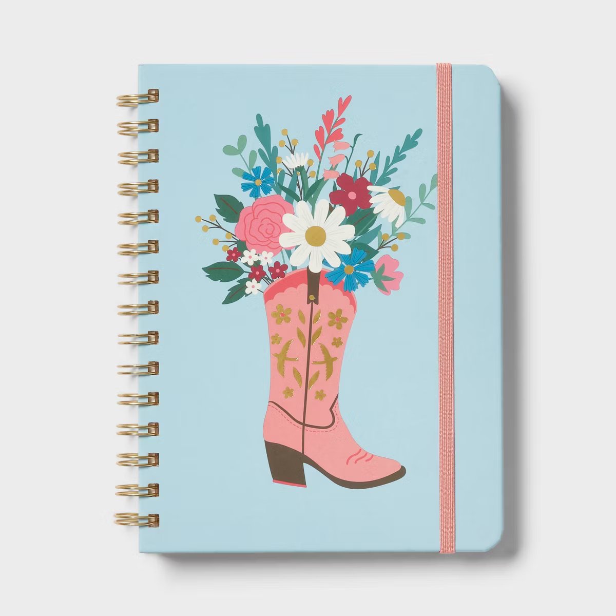 Floral Cowboy Boot Spiral Journal – Hardcover